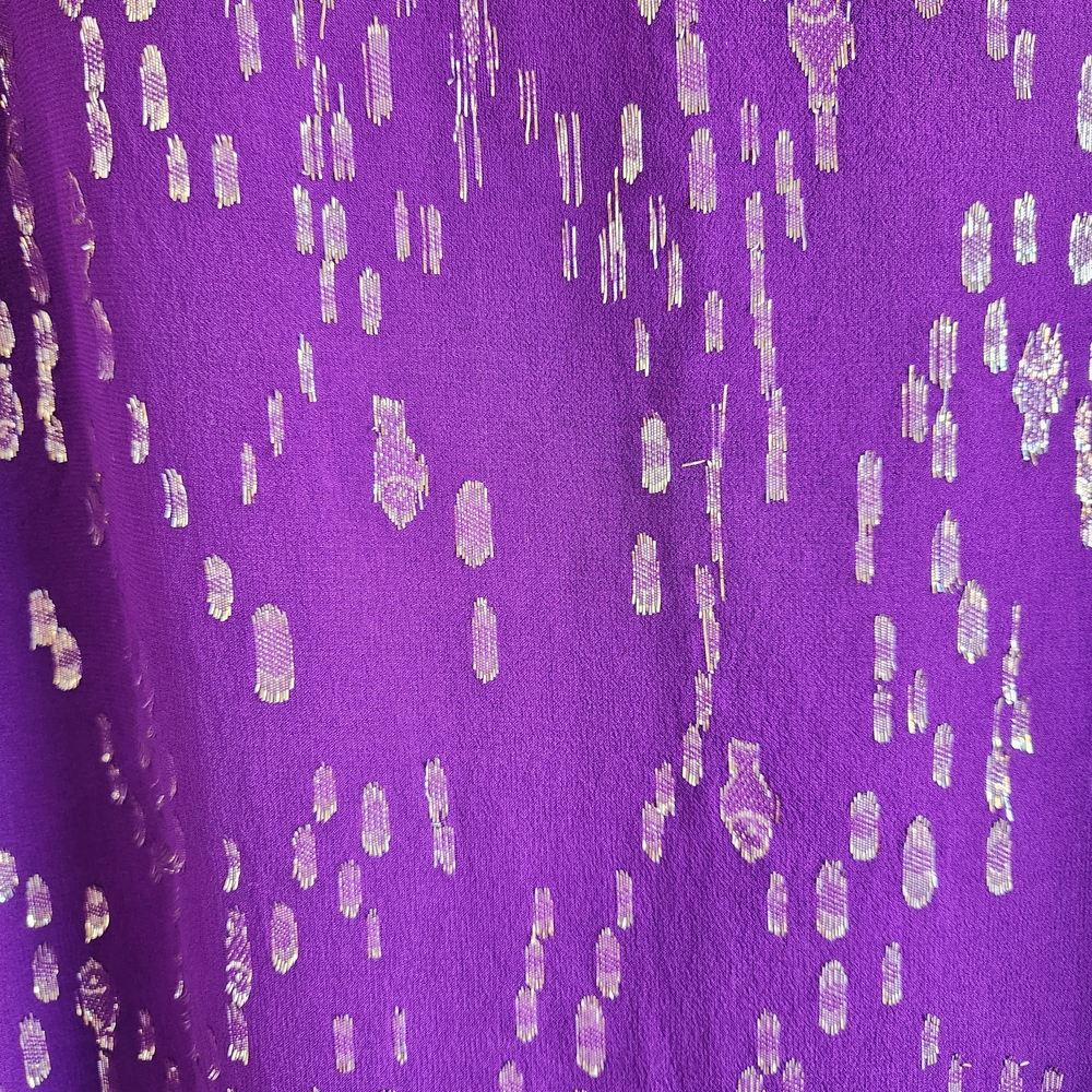 Lilly Pulitzer Idina‎ Long Sleeve Purple Silk Metallic Top Size Large - Picture 10 of 10